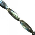 Labradorite Crystal Beads - 46mm Long Oval