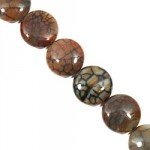 Network Agate Crystal Beads - 25mm Flat Round