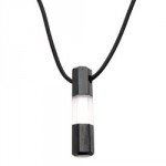 Quartz & Obsidian Pendant - Hexagon 32mm