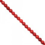 Red Bamboo Coral Crystal Beads - 9-10mm Round