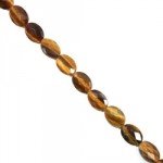 Tiger Eye Crystal Beads - 14mm Facet Flat Oval