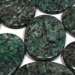 African Jade & Pyrite Palm Stone ~50x70mm