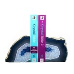 Agate Bookends ~16.5cm  Blue