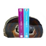 Agate Bookends ~16cm  Natural Brown