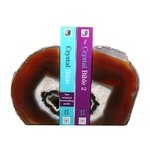 Agate Bookends ~16cm  Natural Brown