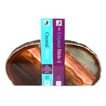 Agate Bookends ~17.5cm  Natural Brown/Red