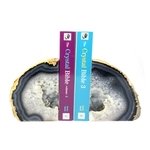 Agate Bookends ~17cm  Natural Grey