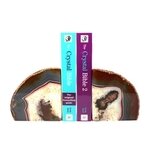 Agate Bookends ~18cm  Natural Grey