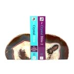 Agate Bookends ~18cm  Natural Grey