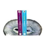 Agate Bookends ~19cm  Natural Grey