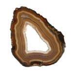 Agate Slice - Banded brown with crystal edged open centre ~ 190mm