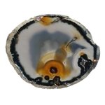 Agate Slice - Blue/Grey with carnelian eye ~230mm