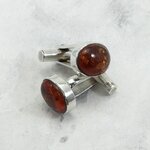 Amber 925 Antique Silver Cufflinks ~13mm