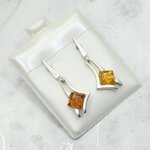 Amber 925 Silver Drop Earrings ~30mm