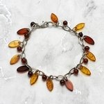 Amber & Silver Bracelet ~198mm