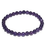 Amethyst 6mm Round Bead Bracelet