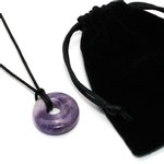 Amethyst Agogo Donut Necklace & Velvet Pouch