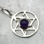 Amethyst & Silver Hexagram - 25mm