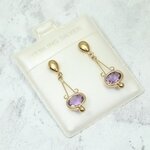 Amethyst Ornate 9ct Gold Drop Earrings ~28mm