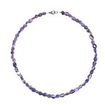 Amethyst Polished Tumblestone Necklace with clasp - 17 Inches