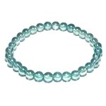 Aqua Aura Quartz 6mm Round Bead Bracelet