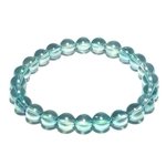 Aqua Aura Quartz 8mm Round Bead Bracelet