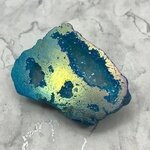 Aqua Aura Quartz Geode ~94x68mm