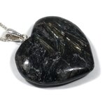 Astrophyllite & Silver Pendant - Heart  26mm