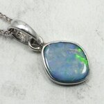 Australian Opal & Silver Pendant ~15mm