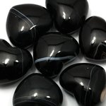 Banded Black Agate Heart ~45mm