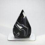 Black Agate Crystal Flame ~80x50mm