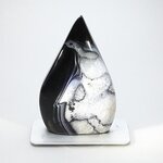 Black Agate Crystal Flame ~90x58mm