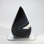 Black Agate Crystal Flame ~91x54mm