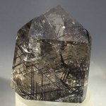 Black Rutile Smoky Quartz Polished Point ~41 x 34mm