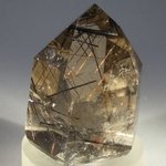 Black Rutile Smoky Quartz Polished Point ~42 x 30mm