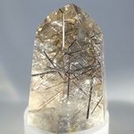 Black Rutile Smoky Quartz Polished Point ~5 x 3.5cm