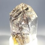 Black Rutile Smoky Quartz Polished Point ~5 x 3 cm