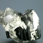 RARE Black Tourmaline Mineral Specimen with Cleavelandite ~55mm