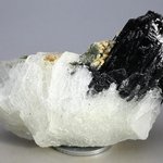 Black Tourmaline with Cleavelandite Mineral Specimen ~85mm