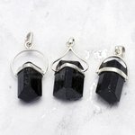 Black Tourmaline Rough Stone Pendant - Lucky Dip