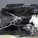 Black Tourmaline with Cleavelandite Mineral Specimen ~80mm