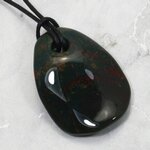 Bloodstone Pendant & Wax Cotton Cord ~40mm