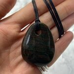 Bloodstone Pendant & Wax Cotton Cord ~43 x 34mm