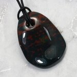 Bloodstone Pendant & Wax Cotton Cord ~43mm