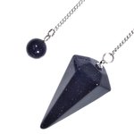 Blue Goldstone Crystal Pendulum