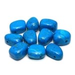 Blue Howlite Drilled Tumble Stone