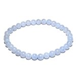 Blue Lace Agate 6mm Round Bead Bracelet