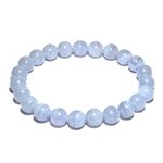 Blue Lace Agate 8mm Round Bead Bracelet