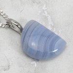 Blue Lace Agate Gemstone Pendant ~23mm