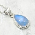 Blue Moonstone Teardrop 925 Silver Pendant ~17mm